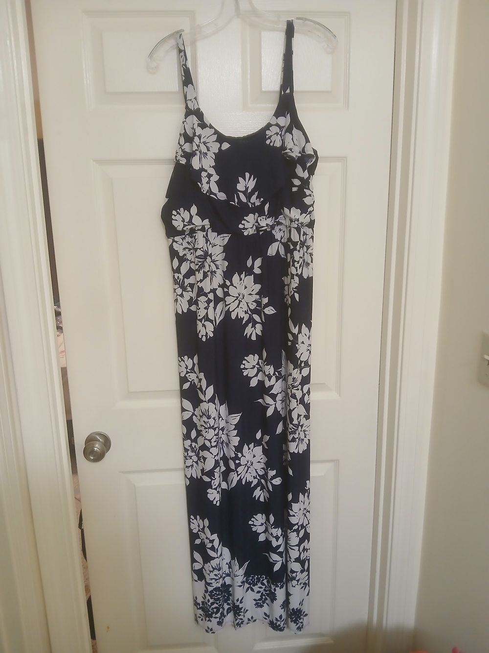 Three Hearts Navy and White Floral Maxi Dress